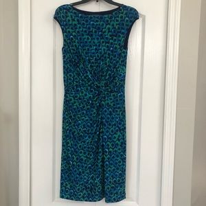 Lauren Ralph Lauren womens cap sleeve knot detail jersey knit midi dress 8